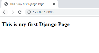 Django - First Page