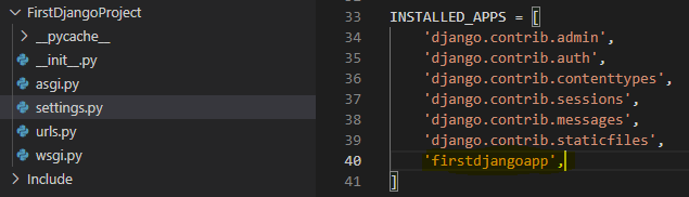 Django settings file