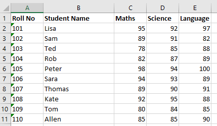 Excel sample