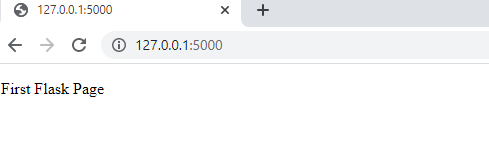 Flask web application first page